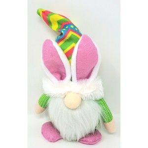New Knitted Sweater Faceless Easter Bunny Gnome w/Green Sweater Adjustable Hat